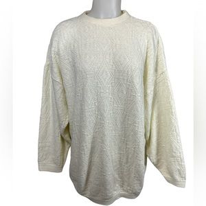 Vintage Dana Scott Fall Collection Sweater Womens XL Ivory White USA Knit